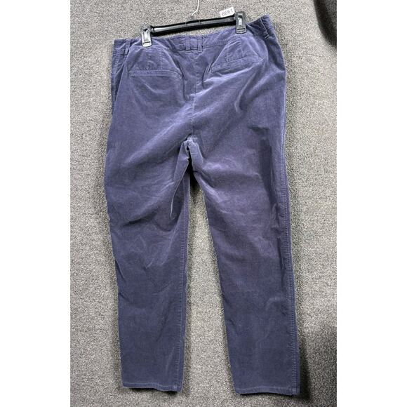 Chico's Velvet Pants Womens Sz 3 US 16 Navy Blue Straight Leg High Rise Stretch - Picture 2 of 8